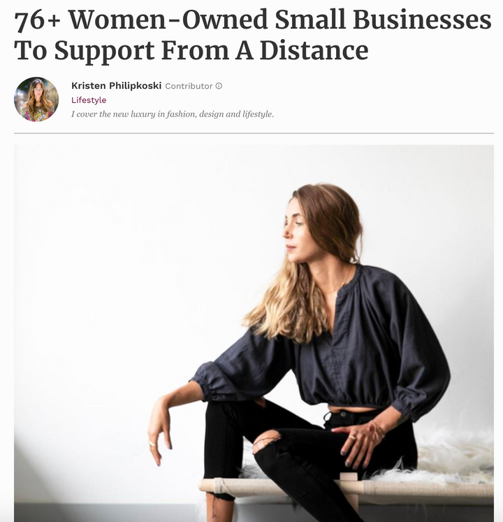 Forbes - 76+ Women-Owned Small Businesses To Support From A Distance
